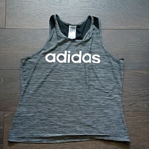 Adidas Women's Black and Gray Tank Top